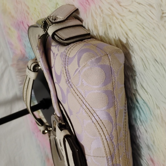 RARE! Auth Coach Lavender Soho Signature Braided Flap Small Bag - Picture 10 of 15